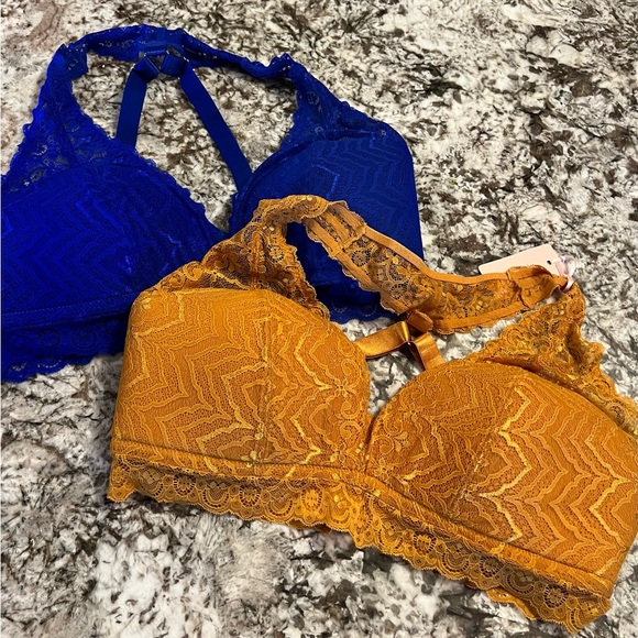 2 NEW Hips & Curves Lace Racerback Wirefree Bralette 18/20 Plus Size 2X 3X Padd - Picture 9 of 11